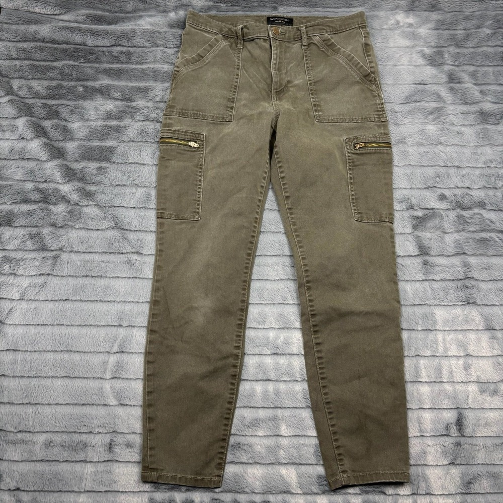 Banana Republic Womens High Rise Skinny Cargo Pants Olive Green Size 29/8